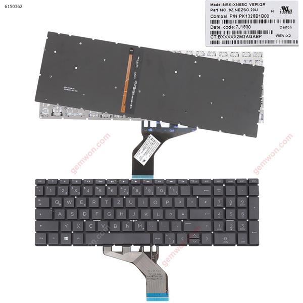 HP Pavilion 15-DA 250 255 G7 Gen7 BLACK (With Backlit Board ，Small Enter WIN8) GR NSK-XN0SC PK1328B1B00 Laptop Keyboard ()