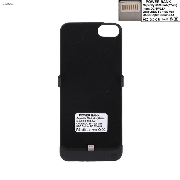 iPhone 6/7/8 universal back clip battery, without headphone jack, power supply 5800 mAh black Charger & Data Cable N/A