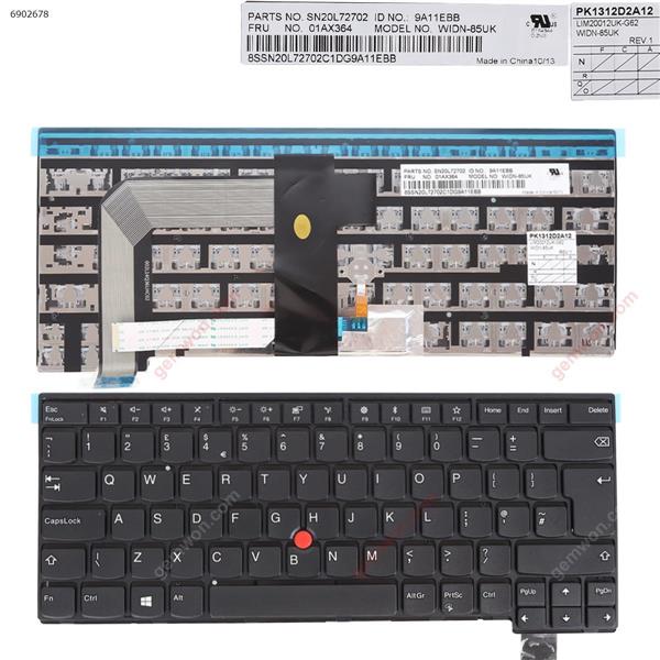 ThinkPad T470S BLACK FRAME BLACK (with point stick  For Win8) OEM UK WIDN-85UK PK1312D2A12 Laptop Keyboard (OEM-A)