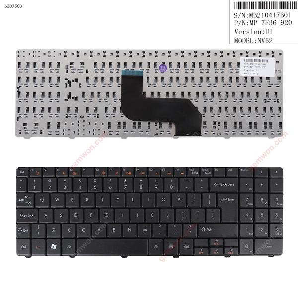 GATEWAY NV52 NV53/Packard Bell EasyNote DT85 LJ61 LJ63 LJ65 LJ67 LJ71 BLACK(OEM,Big Enter) US MP-7F36 920 MB210417B01 Laptop Keyboard (OEM-A)