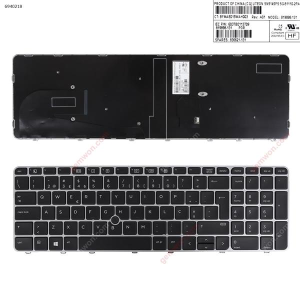 NEW for HP Elitebook 820 G1 820 G2 Keyboard Backlit Brazil Teclado Silver 
