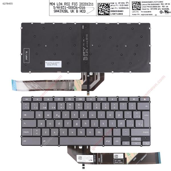  Lenovo Ideapad Flex 5 CB 13IML05  GRAY(Without FRAME,Backlit ,WIN8)  SP N/A Laptop Keyboard (Original)