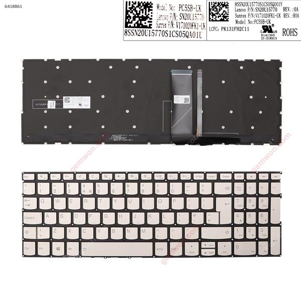 Lenovo IdeaPad 720s-15isk 720s-15ikb v330-15ikb v330-15isk SILVER Backlit win8  UK V171020FK1 SN20U15770 Laptop Keyboard (Original)