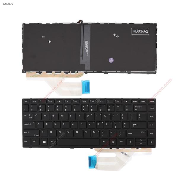 HP Probook 430 G5 440 G5 445 G5 BLACK FRAME BLACK (Backlit, WIN8) US N/A Laptop Keyboard (OEM-B)