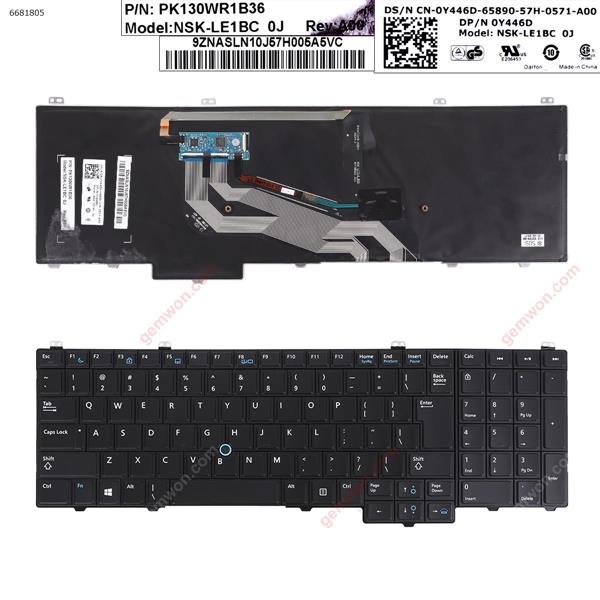 DELL Latitude E5540 BLACK   Without  FRAME（ Backlit Big Enter ,With Point Stick Win8) OEM US NSK-LE1BC-A00 0Y446D Laptop Keyboard (OEM-B)