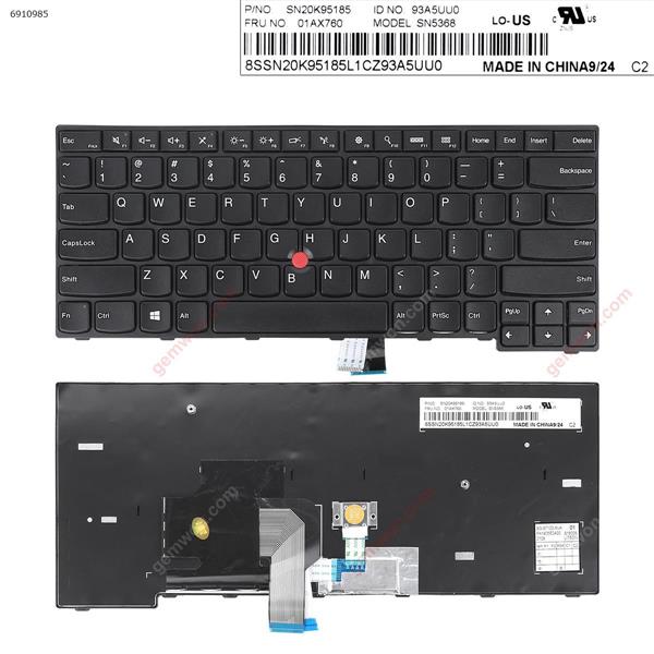 Thinkpad E450 E455 E450C E460 BLACK FRAME BLACK ( with point stick,WIN8）OEM  US SN5368 SN20K95185 Laptop Keyboard (OEM-A)