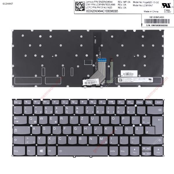 Lenovo Yoga 920-13 920-13IKB Gray (Backlit,Without FRAME,WIN8)  GR LCM16N7 SN20NO4644 Laptop Keyboard (OEM-A)