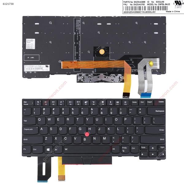 Lenovo IBM ThinkPad E480 L480 T480S  Black （ Backlit  With Point stick )OEM US CMFNBL-84US  SN20P32754 Laptop Keyboard (OEM-A)