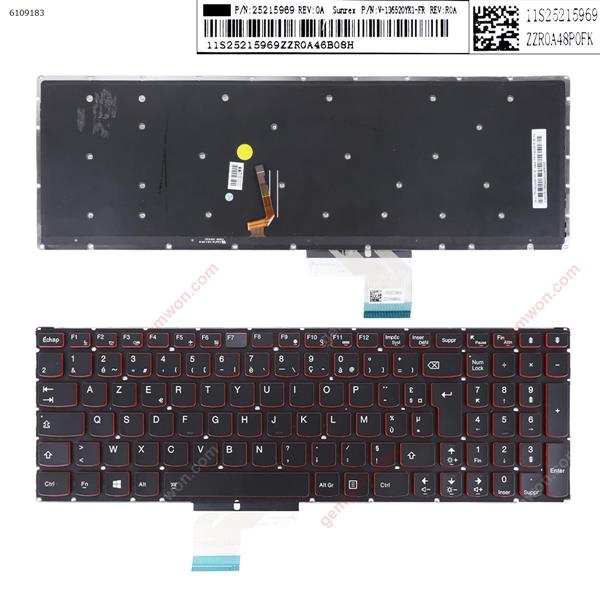 Lenovo Y50-70 Y70-70 BLACK (Red Backlit,Win8) FR 25216969 V-136520YK1-FR Laptop Keyboard (OEM-B)