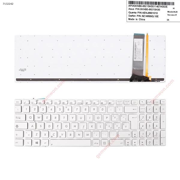 ASUS N56 N550 N56V U500VZ N76 N76VM N76VJ SILVER( Backlit,Win8) OEM  IT 9Z.N8BBQ.10E Laptop Keyboard (OEM-B)
