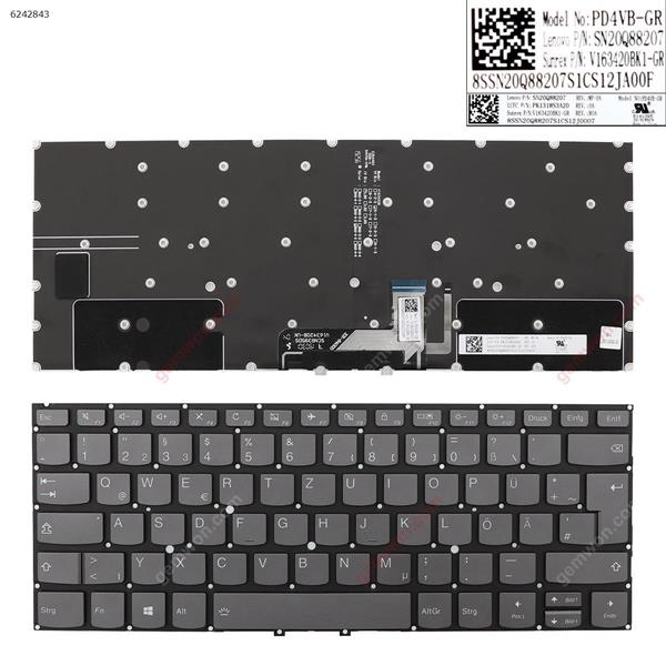 Lenovo Yoga c930-13 c930-13ikb Gray (Backlit,Without FRAME,WIN8) GR V163420BK1-SN20Q88207-PK1318S3A20 Laptop Keyboard (Original)