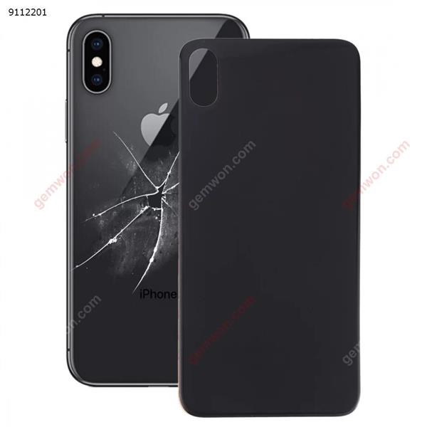 Easy Replacement Big Camera Hole Glass Back Battery Cover with Adhesive for iPhone X(Black) iPhone Replacement Parts Apple iPhone X