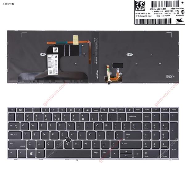HP ZBOOK Fury 17 G7 M04679-B31 M20128-B31 -001 NSK-X11BC GRAY FRAME BLACK(Backlit With Point Stick  Win8) US M20128-B31 M04679-B31 Laptop Keyboard (OEM-A)