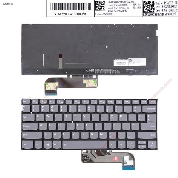 Lenovo Yoga S730-13IWL S730-13IML  IdeaPad 730S  GRAY (Backlit Win8) US PD45XB  SN20R38937  V161520GS1 Laptop Keyboard (Original)