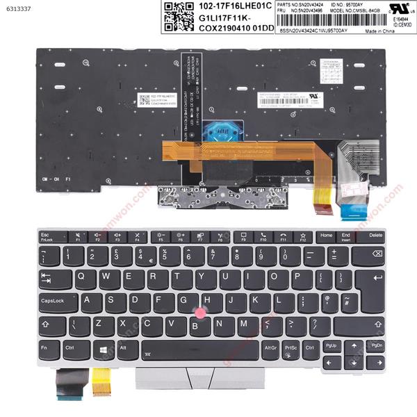 Lenovo ThinkPad X280 A285 X395 X390 L13 Yoga L13 SILVER FRAME BLACK（with point ，backlit win8） UK N/A Laptop Keyboard (Original)