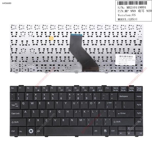 FUJITSU Lifebook LH530 LH531 LH520 BLACK US CP483548-01 Laptop Keyboard (OEM-B)