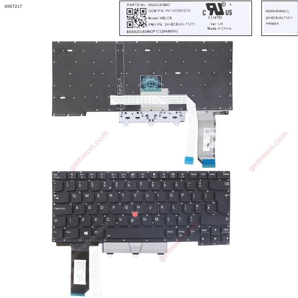 Lenovo Thinkpad E14 Gen 1 2020 Type 20RA 20RB  Backlit (With Point Stick For Win8) UK N/A Laptop Keyboard (Original)