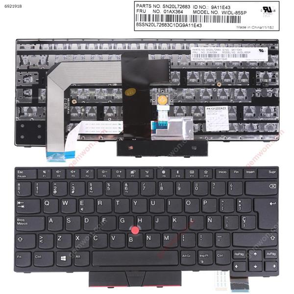 ThinkPad T470 T480 BLACK FRAME BLACK ( with point stick ,For Win8) OEM SP WIDL-85SP PK1312D2A23 Laptop Keyboard (OEM-A)