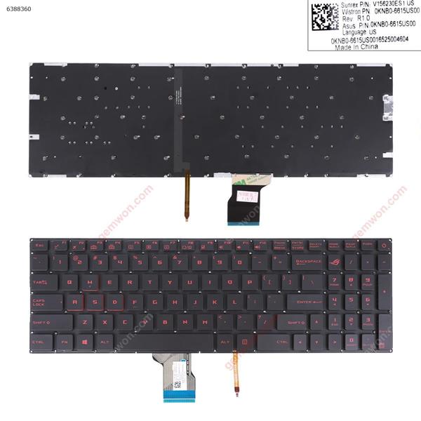 Asus GL502VM GL502VS GL502VT GL502VY GL702VS GL702V BLACK(Red Backlit,Red Printing) WIN8  US V156230ES1 OKNB0-6615 V156262AS Laptop Keyboard (OEM-A)