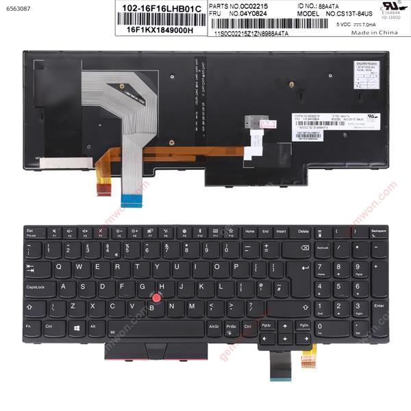Lenovo IBM ThinkPad T580 BLACK FRAME BLACK(With Point,Backlit,For Win8)  UK CS13T-84 SN20M07822AA Laptop Keyboard (Original)