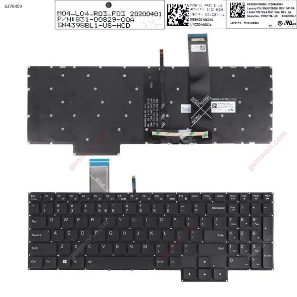  Lenovo Legion Y7000 2020 R7000 2020 Y7000P R7000P 2020 BLACK(Without FRAME, Full Colorful Backlit ,WIN8)  US N/A Laptop Keyboard (Original)