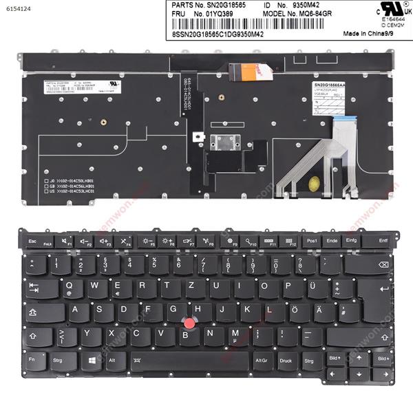 Lenovo ThinkPad X1 Carbon 3rd Gen 2015 20BS 20BT BLACK ( Backlit , with point stick ,For Win8) OEM GR MQ6-84GR  SN20G18585 Laptop Keyboard ()
