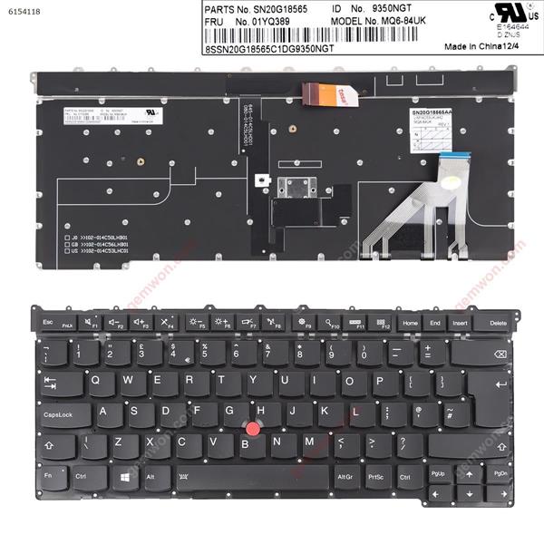 Lenovo ThinkPad X1 Carbon 3rd Gen 2015 20BS 20BT BLACK ( Backlit , with point stick ,For Win8) OEM UK MQ8-84UK  SN20G18565 Laptop Keyboard ()