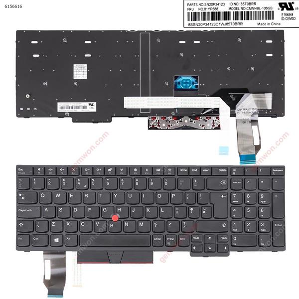 IBM E580 BLACK FRAME BLACK (with point stick,WIN8）OEM UK CMNNBL-106GB P/N SN20V77987 Laptop Keyboard ()