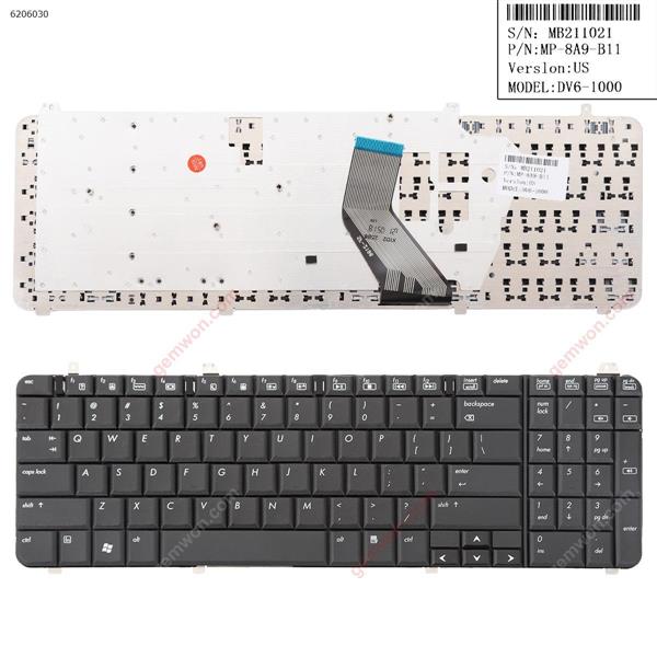 HP DV6-1000 DV6-2000 BLACK(Renew,Reprint) US N/A Laptop Keyboard (Reprint)