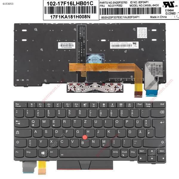 IBM ThinkPad X280 X395 X390 BLACK FRAME BLACK（with point ，backlit win8）OEM GR CMSBL-84D0  SN20P33763 Laptop Keyboard ()
