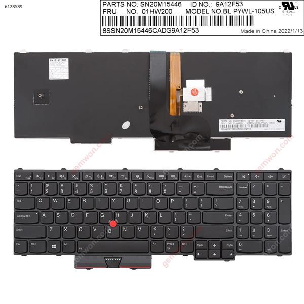 Lenovo ThinkPad P50 P70 BLACK (Backlit ， With Point Stick For Win8)  US BLPYWL-105US  SN20M15446 01HW200 9A12EPF Laptop Keyboard (OEM-A)
