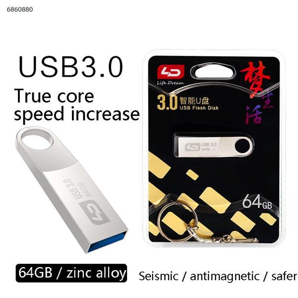 LD Heno Mini 64GB Metal USB3.0 Mobile U Disk Car Speaker Computer Flash Storage U Disk UD023 Mobile Storage UD023