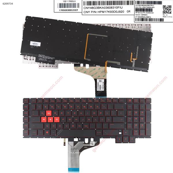 HP Omen 17-AN000 17-AN001CA 17-AN008CA 17-AN010CA 17-AN020CA BLACK (Backlit,Without FRAME,Red Printing,Win8) GR SG-88000-XDA SN6168BL Laptop Keyboard (OEM-B)
