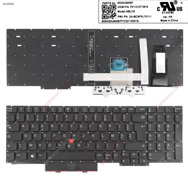 Lenovo Thinkpad E15 (2020 year) ( Backlit With Point Stick For Win8)  FR N/A Laptop Keyboard (Original)