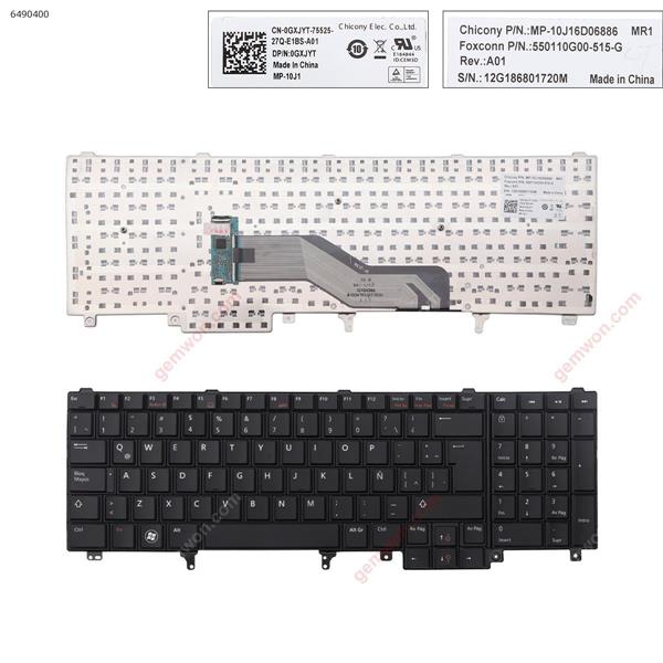 DELL Latitude E6520 BLACK(Without Point stick Version 2) LA P/N：MP-10J16D06886 550110G00-515-G  12G186801708M Laptop Keyboard (OEM-B)