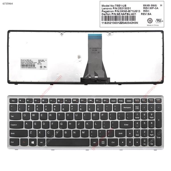 Lenovo G500S S500 Flex 15 GRAY  FRAME BLACK(For Win8) US n/a Laptop Keyboard (A)