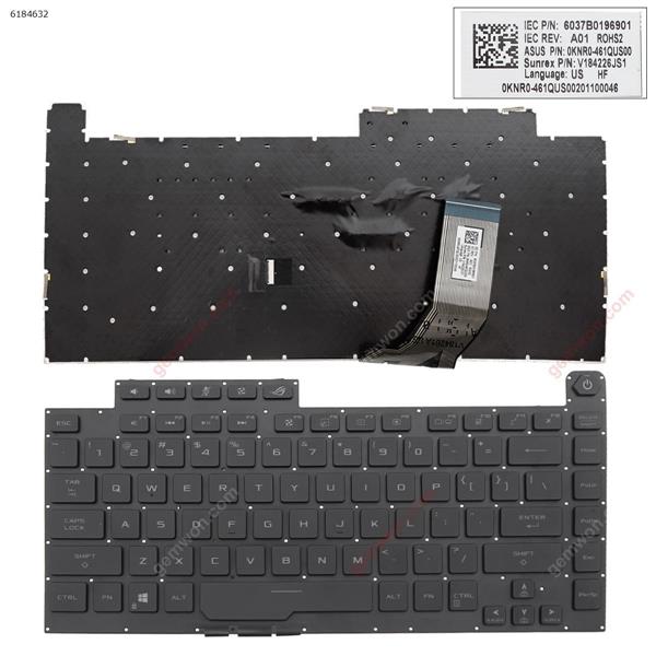 ASUS ROG Strix Scar III G512 L 3 PLUS G531 S5D G531GT G531G g531gu g531gd BLACK (With Backlit Board ,WIN8) US P/N:6037B0196901 0KNR0 461QUS00 V184226JS1 461QUS0020110001Y Laptop Keyboard (Original)