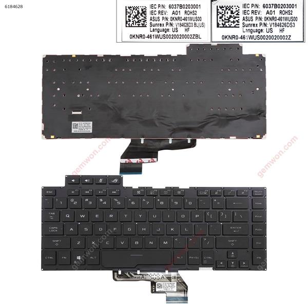 ASUS ROG ZEPHYRUS  GU502 GU502G GU502GU GU502GV BLACK (With Backlit Board win8) US P/N:6037B0203001 0KNR0 461WUS00 V184626DS3 461WUS0020340000KF Laptop Keyboard (Original)