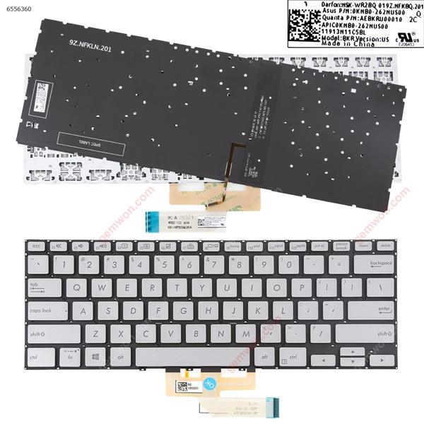 ASUS ZenBook flip 14 UX462 UX462 SILVER（Backlit Win8） US 8KRVerion:US  P/N：0KN80-262NUS00  AEBKRU00010 Laptop Keyboard (Original)