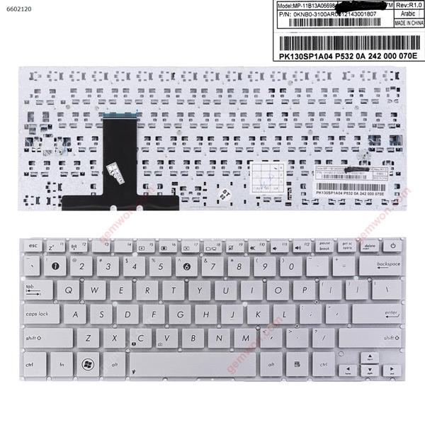 ASUS UX31 UX31A UX31E SILVER(Without FRAME) OEM  US MP-11B16GB6698 Laptop Keyboard (OEM-B)