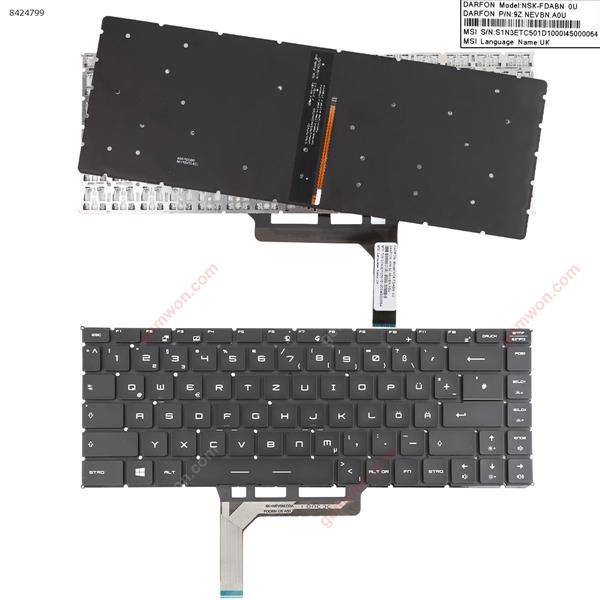 MSI GS65 GS65 Stealth GS65VR MS-16Q2 BLACK(Backlit,Without FRAME) WIN8  GR NSK-FDABN 0U  9Z.NEVBN.A0U Laptop Keyboard (OEM-B)