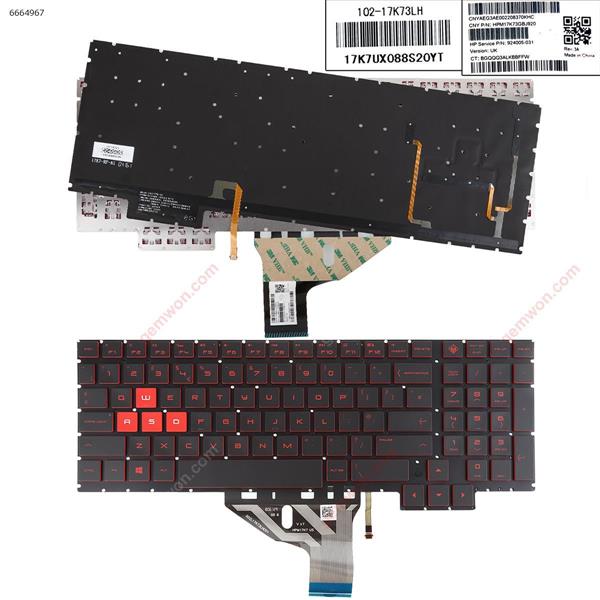 HP Omen 15-ce 15-ce000 15-ce020ca 15-CE010CA 15-CE0US BLACK (Backlit,Without FRAME,Red Printing,Win8) UK HPM17K73GBI920 Laptop Keyboard (OEM-B)
