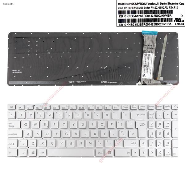 ASUS N551 N551J N551JB N551JK N551JM N551JQ SILVER (Backlit,With foil,Without FRAME) WIN8 UK 0KNB0-612SUK00 Laptop Keyboard ( )