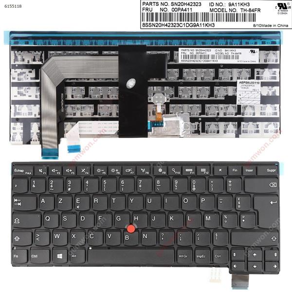 IBM ThinkPad T460S BLACK FRAME BLACK (with point stick For Win8)OEM FR TH-84FR P/N SN20H42323 00PA411 Laptop Keyboard ()