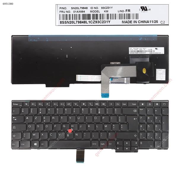 IBM ThinkPad E531 T540 BLACK(with point stick For Win8) OEM FR LIN2-FR P/N SN20L79848 Laptop Keyboard ()