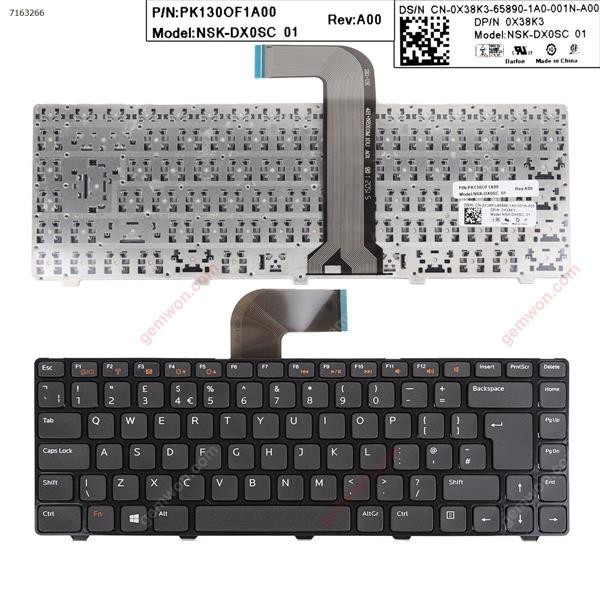 DELL XPS L502 New Inspiron 14R/Inspiron N4110 M4110 N4050 M4040 N411Z GLOSSY FRAME BLACK UK NSK-DX0SC 01  PK130OF1A00 Laptop Keyboard (OEM-B)