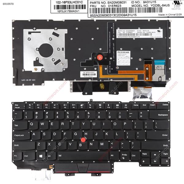 Thinkpad X1 Carbon 6th Gen 2018 Type 20KH 20KG (Backlit with point stick ,For Win8) OEM  US YODBL-84US  SN20M08031 Laptop Keyboard (OEM-A)