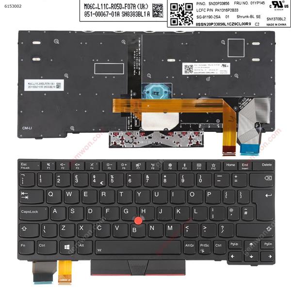 IBM ThinkPad X280 X395 X390 L13 BLACK FRAME BLACK（with point ，backlit win8）OEM UK N/A Laptop Keyboard ()
