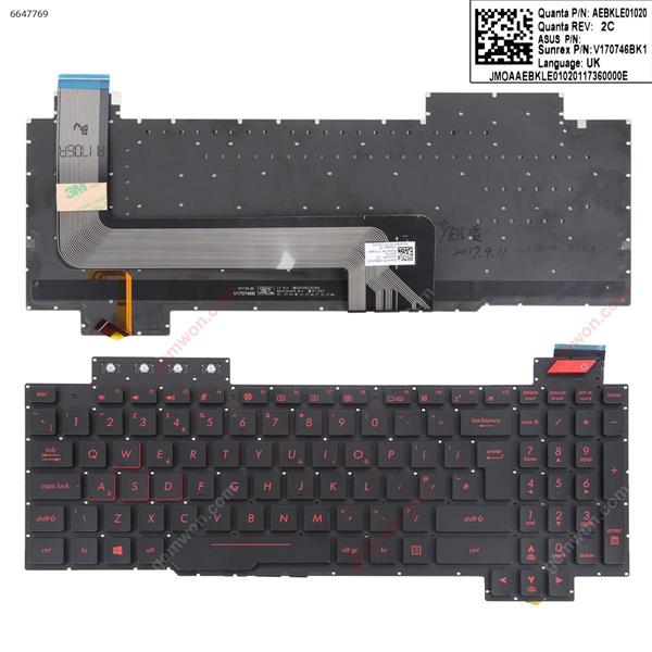 Asus GL503GE BLACK (Without FRAME,Backlit, Red Printing WIN8) UK AEBKLG01020 V170746BK1 Laptop Keyboard (Original)