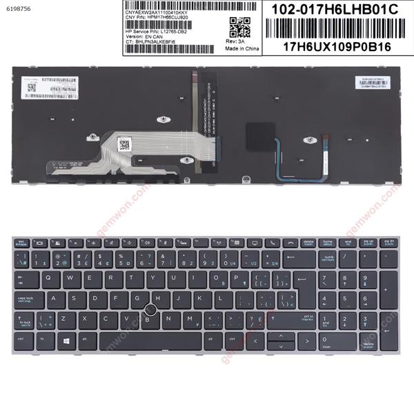 HP ZBOOK 15 17 G5 G6 GRAY FRAME BLACK (Backlit ， with point,Win8)  CA/CF CNYAEXW2AX11100410KKY  P/N:HPM17H66CUZ920  L12765-DB2 Laptop Keyboard (Original)